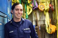 Coast Guard Petty Officer 2nd Class Courtney Gamache, a machinery technician with the Maintenance Augmentation Team at Base Portsmouth, Virginia, poses for a portrait in the Naval Engineering Department on base, Feb. 27, 2018. Gamache, a rugby player for 10 years, recently served as co-captain on the first Coast Guard women’s rugby team during the Las Vegas Invitational tournament from March 1 to March 3, 2018. Petty Officer 3rd Class Corinne Zilnicki/Coast Guard