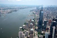 One World Trade Center as seen from a UH-60M Blackhawk helicopter